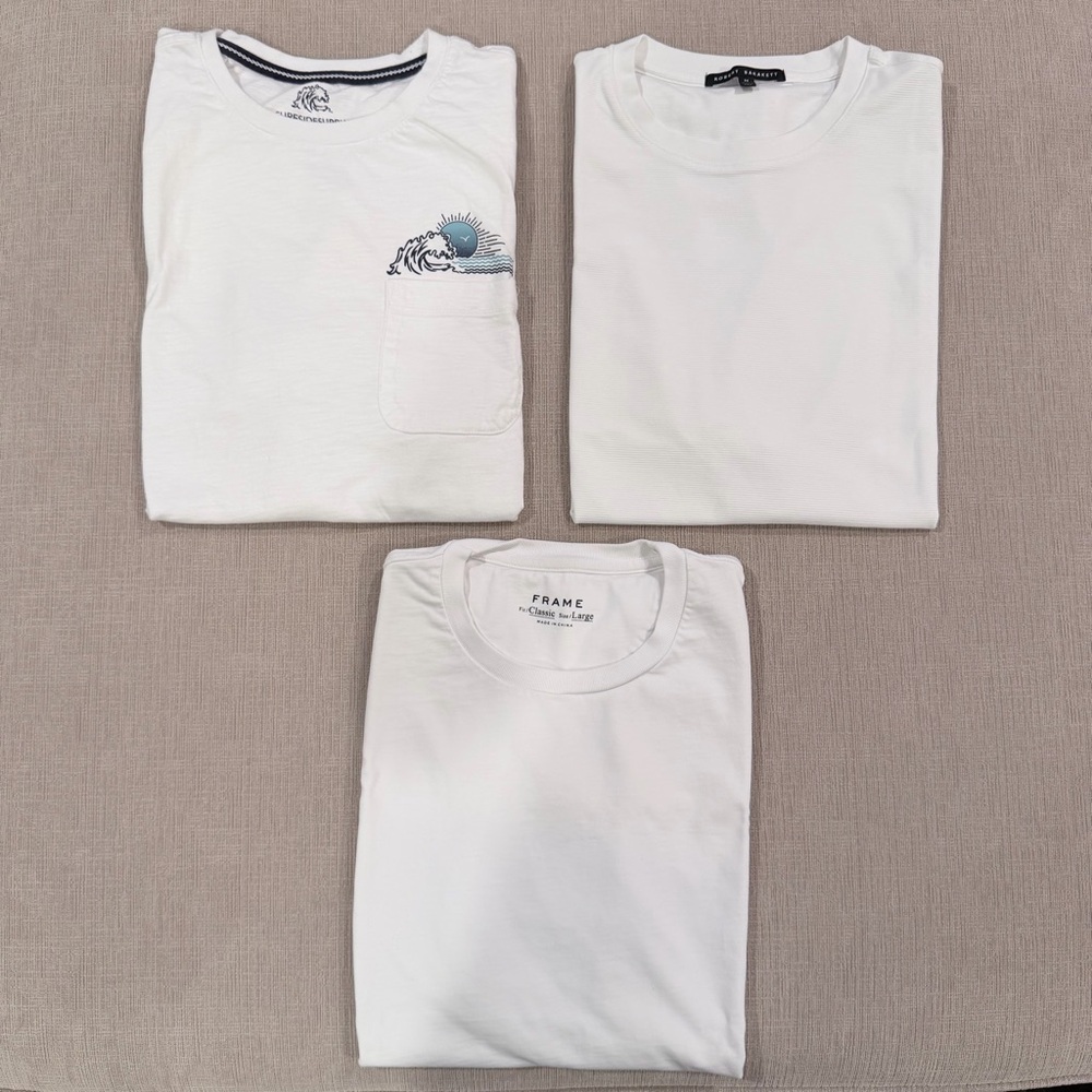 Robert Barakett, Surfside Supple and Frame White Short Sleeve Tee Bundle